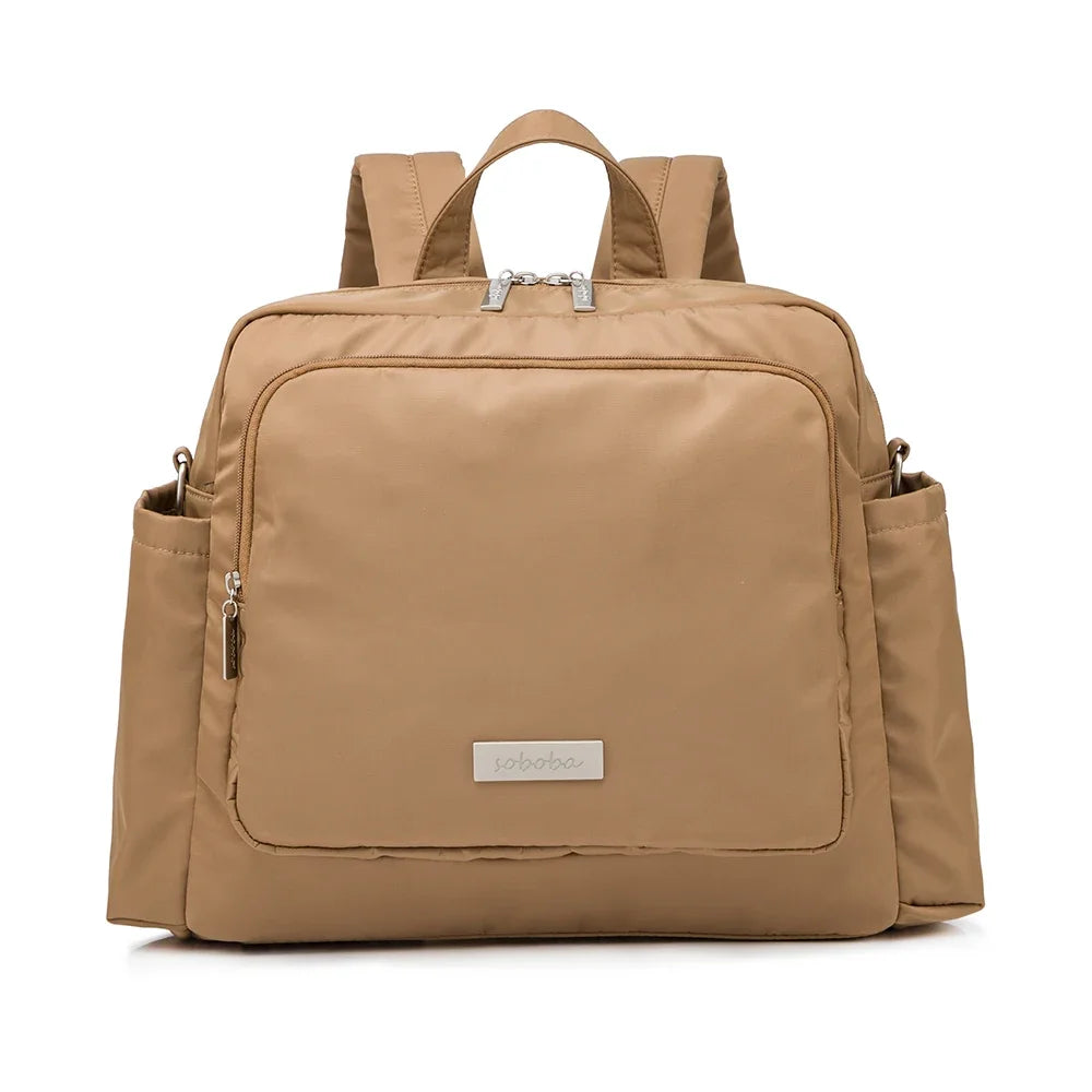 Soboba 2023 New Diaper Bags for Mother Waterproof Large Capacity Solid Polyester Diaper Backpacks Travel Bag for Newborn Baby Purest Peak